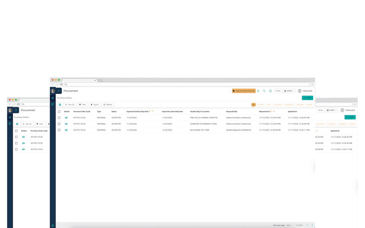 Sitehound Cloud purchasing and procurement module